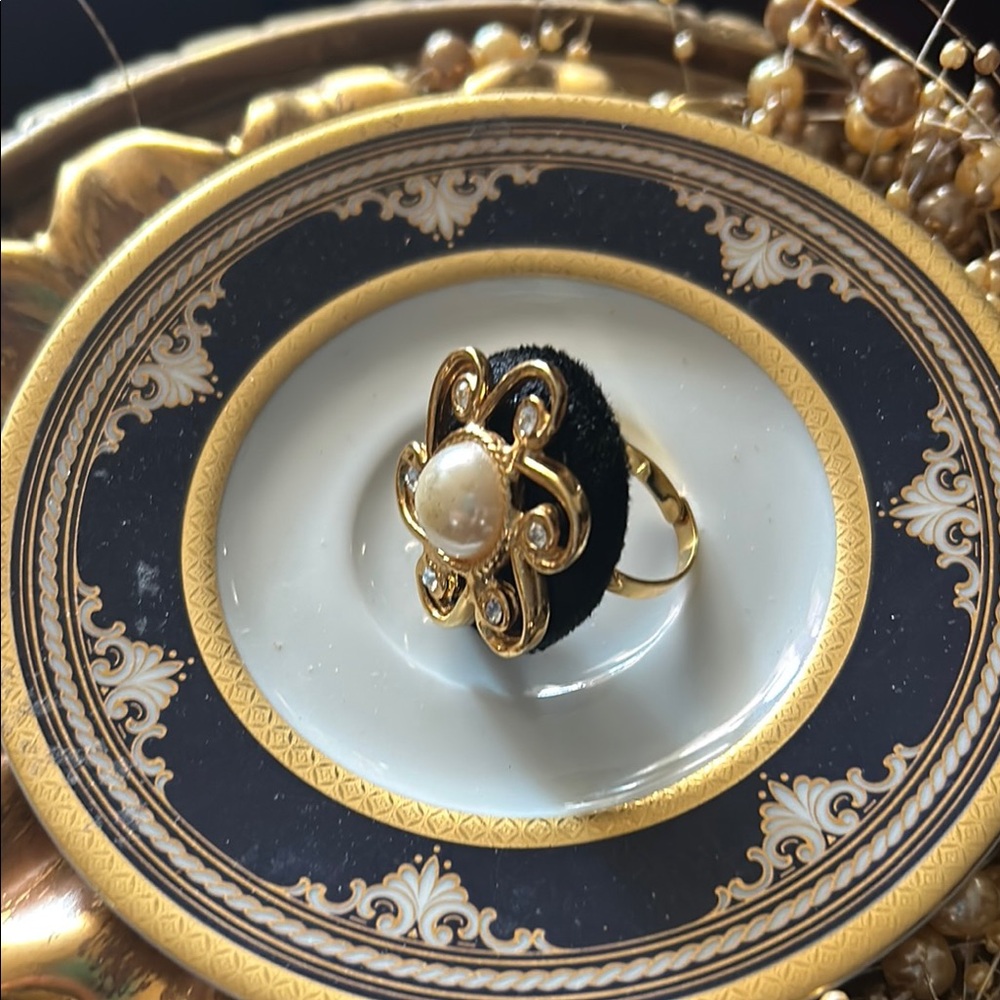 Vintage Button Ring - image 1